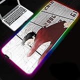 Mauspads XXL Großes RGB Gaming Mauspad Tokyo Revengers LED Weiche komfortable Tastatur Schreibtischmatte für Gamer PC Laptop 35,4 x 15,7 Z