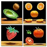 Photonability Leinwandbild, 20,3 x 20,3 cm, Avocado, Erdbeere, Tomaten, Orangen, Wandk