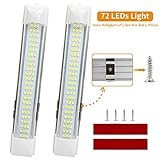 LED Innenbeleuchtung Auto, 72 LEDs Innenraumlampe, 12V Innenraumbeleutung mit Taster-Schalter, Natürliches weißes Licht Deckenbeleuchtung für Wohnmobil/Lieferwagen/Camper/B