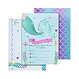 Einladungskarten Kindergeburtstag Junge MäDchen 12x Geburtstagseinladungen Meerjungfrau Einladungskarten Einladung Kindergeburtstag Taufe Partyeinladung