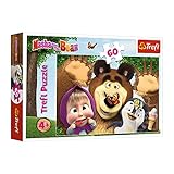 Trefl, Puzzle, Glücklicher Maschas Tag, Masha and the Bear, 60 Teile, für Kinder ab 4 J