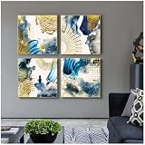 Abstrakte Aquarell Tinte Farbe Wandkunst Poster und Drucke Leinwand Gemälde Bilder Dekorativ für Wohnzimmer Wohnk