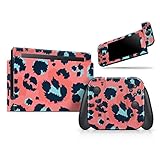 Leopard Coral and Teal V23 Skin Wrap Aufkleber für Nintendo Switch Lite Konsole & Dock - 3DS XL - 2DS - Pro - DSi - Wii - Joy-Con Gaming C