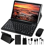 10'' Tablet 4 GB RAM 64 GB ROM WiFi + Dual-SIM LTE Android GOODTEL Tablette Dual-Kamera 5 + 8 MP | WiFi | IPS | Bluetooth | MicroSD 4-128 GB | FM | mit Bluetooth Tastatur und Maus, G