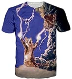 Goodstoworld Lightning Cat 3D Tshirt Herren Grafik Print Sommer Bunte Kurzarm Rundhals Tshirt Tee T Shirt Blue M