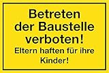 Metafranc Hinweisschild 'Betreten der Baustelle verboten!' - 400 x 250 mm / Beschilderung / Verbotsschild / Zutrittsverbot / Privatgrundstück / Baustellenkennzeichnung / Gewerbekennzeichnung / 500470