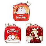YeahiBaby 3 Stücke Weihnachten Geschenkboxen Süßigkeiten Kästen Baumschmuck Platz Kinder Münzbeutel Portemonnaie Geldbörsen für Weihnachtsbaum Anhänger O