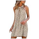 Alphahope Damen Boho Lange Kleider V-Ausschnitt Sommerkleider Langarm Wickelkleid Minikleid Strandkleid Knielang Kleid Minikleid Mit Knopf Minikleid Damen Sexy Minik