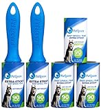 PetLovers Extra klebrige Fusselrolle Mega Value Set 450 Blatt für die Tierhaarentfernung, Hunde- und Katzenfusselentfernung 5 Stück