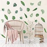 39 Stück Grünes Blatt Wandaufkleber,Wandsticker für Wohnzimmer, Moderne Pflanze Wandtattoo,DIY Abnehmbar für Blätter Grüne Wandbilder für Kinderzimmer Schlafzimmer Klassenzimmer Babyzimmer Sp