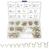 burkfeeg 100 Stück Schlauchschellen Federklemme Fastener Verzinkter Stahl Kraftstoffleitung klemme für Wasserrohr Luftschlauch Wasserleitung Kraftstoffleitung