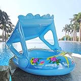 HUAGE 5-36 Monate Baby Schwimmboje Aufblasbarer Schwimmring mit Sitz und Sonnenschirm, um schädliche UV-S