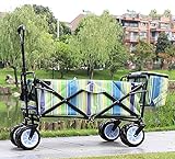 XBR Zusammenklappbarer Strand-Gartenwagen, robuster Faltbarer Gartenwagen, klappbarer LKW-Schubkarre, tragbarer Outdoor-Angel-Einkaufscamper mit Aufbewahrungsw