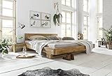 Woodkings Holzbett Mayfield 180x200 Holz recycelte Pinie Altholz Bett Bettgestell Bettrahmen ohne Matratze Lattenrost, mit Kopfteil, Landhausstil M