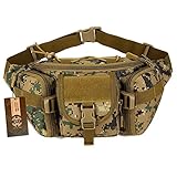 DYJ Multifunktionale Gürteltasche aus MOLLE-Gewebe, taktische Hüfttasche, Militär, kompakt, wasserdicht, Hüfttasche, Wandern, Klettern, Outdoor, Bauchtasche (Dschungel-Tarnmuster)