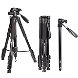 POLAM-FOTO Professionelles Stativ Aluminium Stativ mit Tasche für Canon/Nikon/Sony DSLR/SLR Kamera Stativ Stativ/Monopod (Monopod)