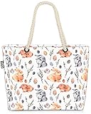 VOID Hasen Palmkätzchen Ostern Strandtasche Shopper 58x38x16cm 23L XXL Einkaufstasche Tasche Reisetasche Beach Bag