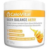 Premium Basenpulver für Säure-Basen Haushalt | Basen Plus für Basenkur & Basenfasten | Basisches Pulver Basen-Balance Aktiv von CaloVital 215g (Orangengeschmack)