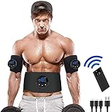 Yonars EMS Trainingsgerät, EMS Bauchmuskeltrainer mit 6 Modi & 18 Intensitäten, USB-Wiederaufladbarer Tragbarer Elektrostimulatoren Bauchtrainer Elektrisch für Bauch Arm Bein, für Bauch,