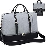 LEDAOU Reisetasche Damen Weekender Groß Handtasche mit Schuhfach Herren Wasserdicht Handgepäck Frauen Schultertasch Sporttasche 55L G