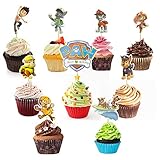 CODIRATO 45 Stück Cake Toppers Cupcake Stäbchen Paw Patrol Tortenstecker Torte Kuchendeckel Süße Kinder Kuchen Dekoration für Kinder Geburtstag Party Babyparty F