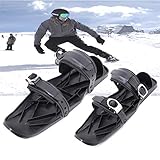 riou Mini Ski Skates für Snow Skiboard Snowblades, Erwachsene Skier Einstellbar Skifahren Schlitten Snowboard Skischuhe (A)