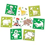 Baker Ross AR941 Schablonen „Dschungeltiere“ für Kinder – für Bastelarbeiten und Dekorationen (6 Stück)