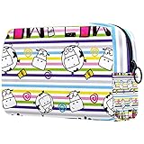 Frauen Make-up Tasche Mädchen Kosmetiktaschen Toilettenartikel Organizer Tasche mit Reißverschluss Bunte Streifen M