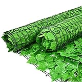ZHEYANG Balkon Sichtschutz Efeu Künstlich Spalier-Zaunpaneele, Spalier mit künstlichen Blättern, für Outdoor, Garten, Terrasse und Hinterhof Efeu Sichtschutz Model:G01217(Color:Green,Size:1.5x5m)