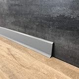 10 Meter Fußleisten | Sockelleisten 60 x 12.8 mm25560-0107 aus PVC Hartschaum mit durchgefärbter Weichlippe| Kunststoff-Leiste G