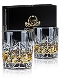 Whisky Gläser, veecom 315ml Whiskey Gläser, Old Fashioned Whiskygläser Rum Gläser Whiskey Glas 2er Set, Whisky Geschenkset für Männer, Papa, Whisky Tumbler Glas für Scotch, Cock