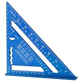 7-Zoll-Dreieckiges Lineal, Dreieckslineal, Hohe Präzision Aluminium-Legierung, Dreieckslineal, Layout-Messwerkzeug für Ingenieure, Schreiner (Metrisch, Blaues)