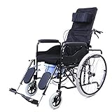 Wheelchair commode Stbd-Tragbarer Trolley-Rollstuhl, Klappbarer FußHalter Und Toiletteneimer Tragbarer Toilettenhocker/Badezimmerrollstuhl Multifunktions-Duschrollstuhl, 220lb KapazitäT