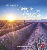 Ich wünsch dir … Sonne im Herzen Postkartenkalender 2022 - Kalender mit perforierten Postkarten - zum Aufstellen und Aufhängen - mit Monatskalendarium - 16 x 17