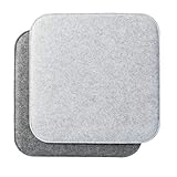 luxdag Sitzkissen mit Schaumstoffkern aus Filz 2er Set (Form & Farbe wählbar) - Sitzauflage zweifarbig für Stuhl, Bank & Hocker - Sitzpolster für Haus & G