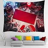 YYRAIN Weihnachten Zuhause Polyester Druck Wandteppich Wohnzimmer Schlafzimmer Wandkunst Dekoration Wandbehang Bar Bankett Mode Hintergrund Tuch 130x150