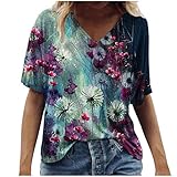 T-Shirts Damen Blusen Tops Sweatshirt Kapuzenpullover Langarmshirts Frühjahr Sommer Beste Freunde Pullover Hoodies für Frauen mit Motiv Mode Casual Plus Size Scenic Flowers Drucken Rundhals-T-S