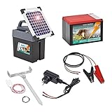 VOSS.farming Aures 3 Solarset Komplettset Weidezaungerät inkl. Solar, 9V 12V Anschluss sowie Batterie und Zubehör für Ihren Elektrozaun, W