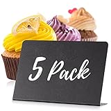 5er Set Kleine Kreidetafeln zum Beschriften 10x7cm - Mini Preisschilder Aufsteller - Mini Kreidetafel Schilder - Mini Tafeln zum Beschriften - Mini Chalkboard - Buffet Schilder Plastik
