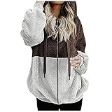 BOLANQ Weihnachten Print Pullover Outwear Damenmode Kapuzenmantel Winter Warme Tasche Baumw