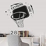 Wandaufkleber, Motiv: Basketball Slam Dunk Slam Dunk, Basketball-Fan, Sport, Jungen, Zimmer, Schule, Wanddekoration, Aufkleber, A2, 58 x 57