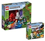 Collectix Lego Set - Minecraft Das zerstörte Portal 21172 + Minecraft Das Taiga-Abenteuer 21162