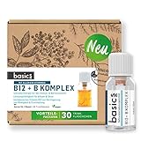 basics Vitamin B12 + B-Komplex Monatskur mit allen 8 B-Vitaminen, 30 x 10ml Fläschchen, hochdosiert, Vegan mit Folsäure, Niacin, Biotin - unterstützt den Energiestoffwechsel, Nerven- & Immunsy