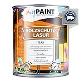 myPAINT® Holzschutzlasur (750ml, Teak) seidenglänzende Holzlasur Außen- Holz Grundierung - Holz Lasur - Holzlasur Aussen - Made in Germany