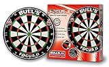 BULL'S Focus II Bristle Dartboard/Dartscheibe, Black/White/Red/Green, 45,5
