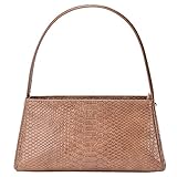 GM LIKKIE Kleine Schulter-Clutch-Geldbörse für Damen, Krokodil- und Schlangenhaut-Design, klassische Schultertasche, Braun (Braun/Schlangenhaut), M