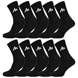 sockenkauf24 10 Paar i1R Sportsocken Tennissocken Arbeitssocken Herren Damen Baumwolle 10300 (39-42 Schwarz)