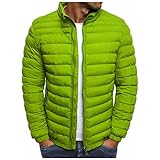 Winterjacke für Herren, Baumwolljacke mit langen Ärmeln, einfarbig, warme und leichte Jacke, S-3XL, 002-grün, XL