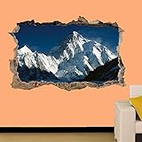 WUXI Wandaufkleber PVC Poster Aufkleber HIMALAYA MOUNT PEAK VIEW 3D SMASHED WALL STICKER RAUM DEKORATION AUFKLEBER WANDBILD-50x70