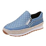 Geilisungren Keil Sneaker Wedges Canvas Sneaker High Damen Mesh Flache Schuhe Casual Sportschuhe Leicht Atmungsaktive Schuhen Laufschuhe Herbst Turnschuhe Walking Outdoorschuhe Straß